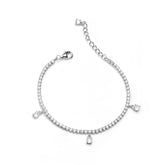 Radiant Silver Bracelet, White Rhodium, Premium Cubic Zirconia  + Give Fun Gift